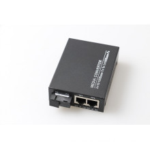 1 fiber port 2 RJ45 port 100Mbps fiber to copper media converter